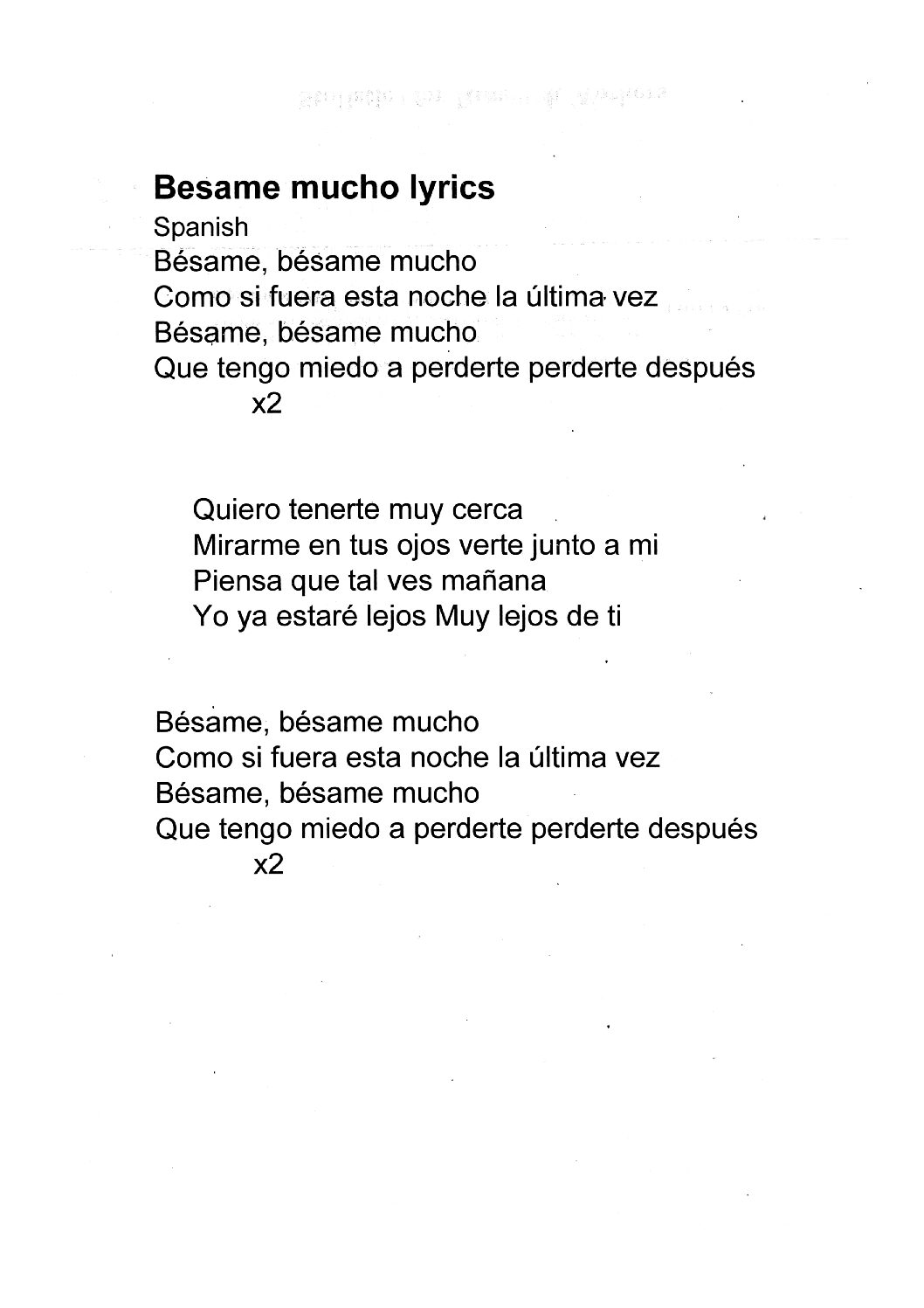 Besame Mucho