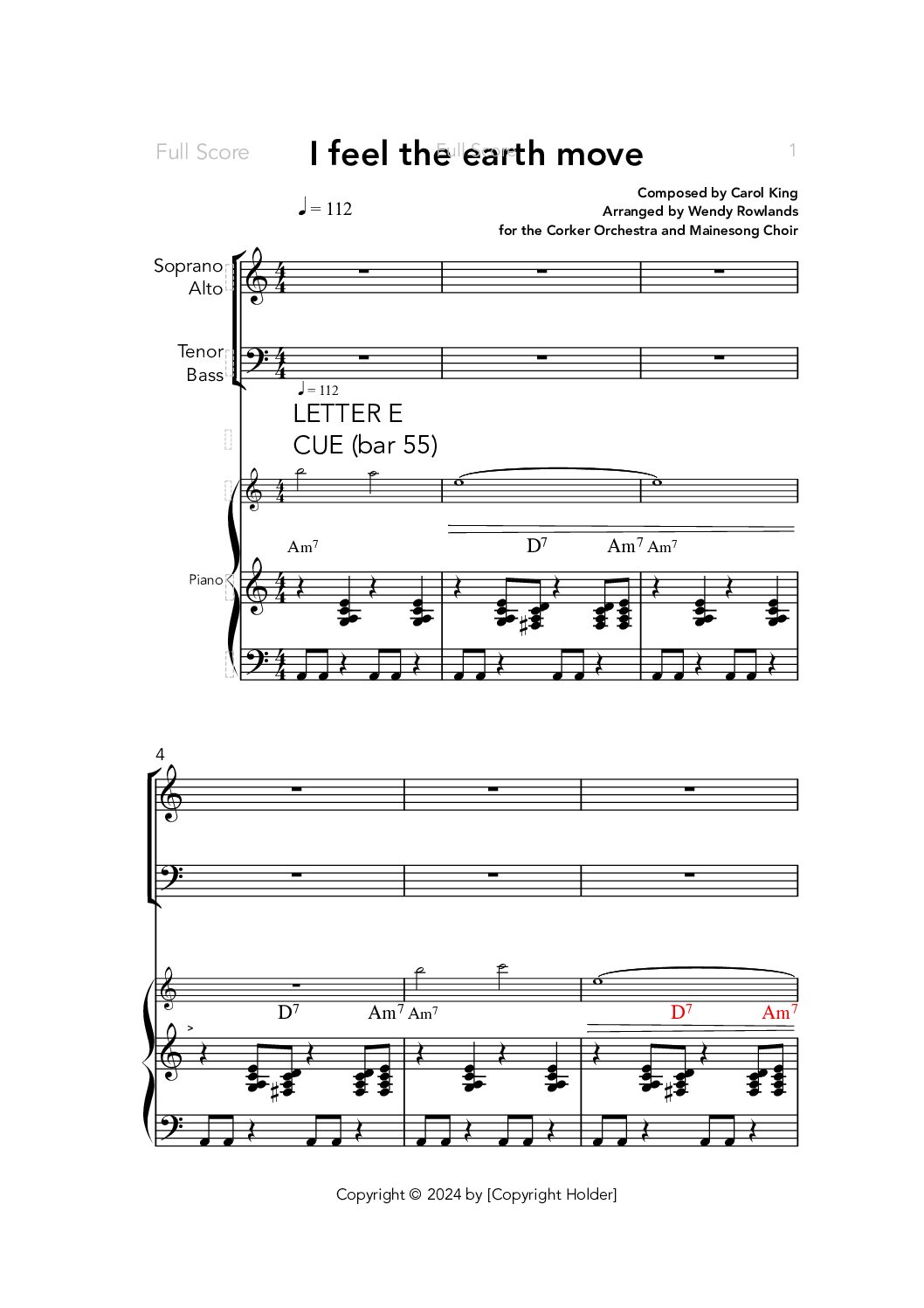 Earth Move – Choir & Pno